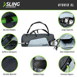 Sling Lacrosse Bag - Hybrid XL - Use As a Backpack or Duffel Bag - Holds 2 Sticks and All of Your LAX Gear - 75L Capacity