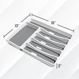 QuickDraw Large 6-Compartment Silverware Tray with Universal Dishwasher 5-Section Basket