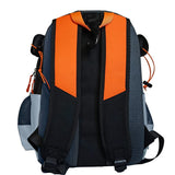 Sweep Field Hockey Youth Backpack Perfectly Sized for Athletes Ages 8-14 Unlike the Large, Bulky Adult-Sized Backpacks - Featuring 2 Stick Holders, 2 Side Pockets, and Separate Compartment for Cleats (Gray and Orange)