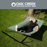 Oak Creek Rest Easy Backyard Replacement Hammock. Outdoor, 2 Person, Double with 450 Pound Capacity. 11 FT Long, Heavy-Duty Nylon with Collapsible Aluminum Spreader Bars. Includes Storage Bag.