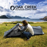 Hidden Trails Single, 1 Person Bivy Waterproof Camping Tent. Includes XPE Sleeping Mat and Rain Fly. Comes in a Carry Bag Weighing Only 3 Pounds. Easy Setup. Great for Backpacking and Hiking.
