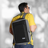 RIZR Commuter Backpack with Built-in Removable Laptop Riser. Premium Slim-Line Designed Computer Bag for Men and Women. Use for School or Work. Fits Up to 15.6 Inch Notebooks. Black and Gray.