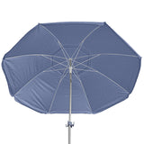 Gray Floral Print 8 Foot Beach Umbrella with Sand Anchor. Fully-Telescoping. UPF 50 Plus Rating. Tilting 2-Piece Design. Includes 4-Prong Hanging Hook, Corkscrew Anchor, and Carry Bag